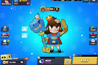 help you in brawl stars with rank or trophies brawl stars and play with you