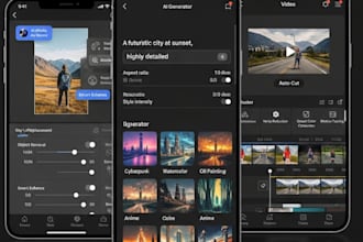 develop ai photo editor app, ai image generator, video editor, ai photo app