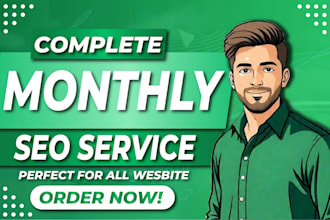 do monthly SEO service with on page, off page and backlinks