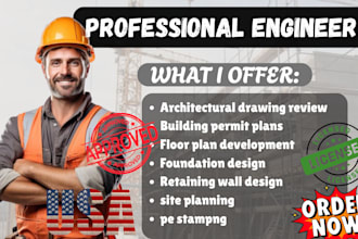 review and stamp floor plan design, building design, code compliant drawing