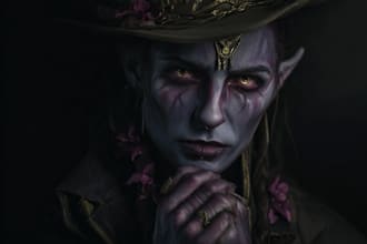 paint a dark fantasy portrait