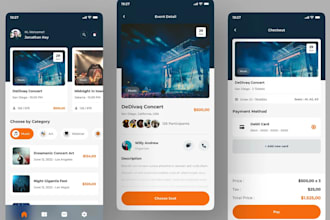 event booking app, flight booking app, festival booking app