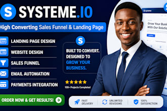 create systeme io sales funnel, systeme io landing page,website, samcart funnel