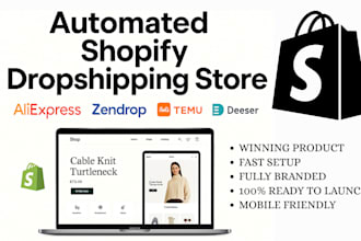 create automated aliexpress zendrop temu deser shopify dropshipping store
