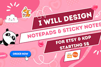 design custom sticky notes and notepads for etsy and amazon KDP