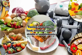 create formulas for food, vitamins, energy drinks and supplements