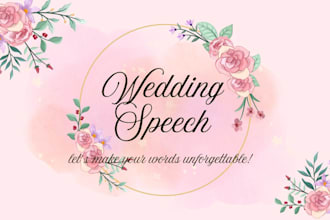 write wedding speech, vows, love letters, groom and bride speech