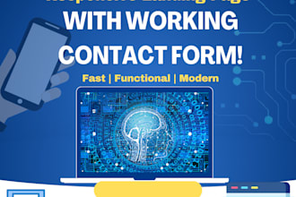 create a responsive landing page with a working contact form