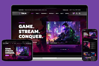 build pro tournament website gaming website esport website sport website