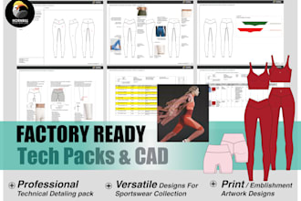 create factory ready activewear, lingerie, and swimwear tech packs