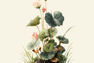 draw botanical illustration of flower illustration