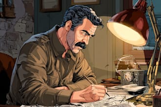 make a graphic novel and comic illustration style