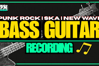 record bass guitar, punk, new wave, ska