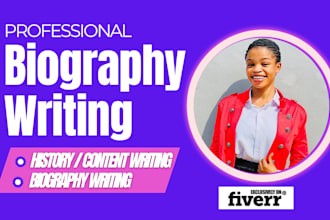 write a captivating biography history autobiography website about us bio content