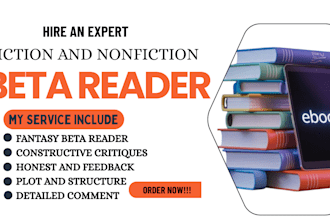 l alpha or beta read fantasy fiction novel thriller romance book mystery horro