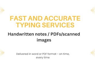 type handwritten notes into word document