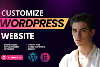 customize elementor, gutenberg, blocksy, generatepresss on wordpress website