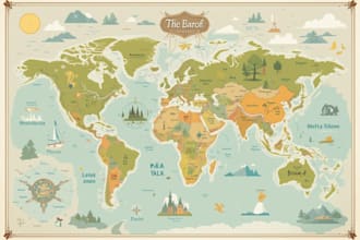 illustrate a creative vector map