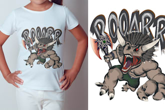 do custom illustration and t shirt design