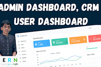 develop custom admin panel, user dashboard, or CRM in react front end developer