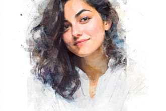 paint cute watercolor portrait