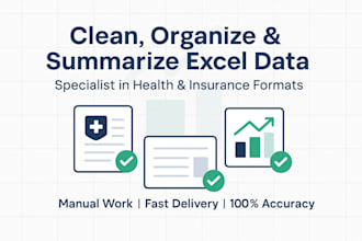 manually organize and structure excel sheets with accuracy