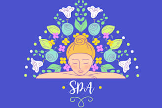 design massage therapy mascot logo design for your brand