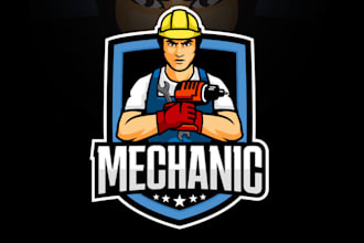 make tradesman mascot logo design with express delivery