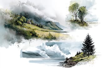 paint landscapes in watercolor