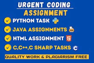 write code,scripts,assignments in python java c html