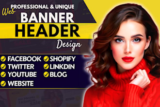 design professional wix banner website banner and shopify banner, web slider