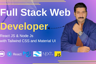 create website using react js and node js with tailwind CSS, material UI