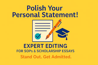 edit personal statement, statement of purpose, college application essay, sop