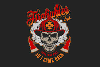 do vintage firefighter logo for your business