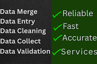 clean , format, merge,spiit xl data entry