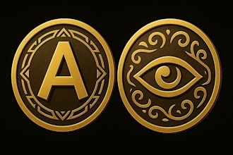 design cryptocurrency bitcoin and 3d crypto token logo
