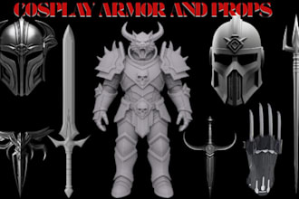 sculpt 3d printable armor cosplay helmet and cosplay props for 3d printing