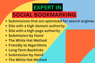 manually high quality da and pa social bookmarking backlinks