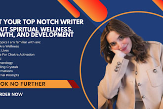 write informed articles about spiritual wellness, growth, and development
