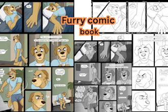 turn your furry backstory to comic book illustration, warhammer comic, comic art