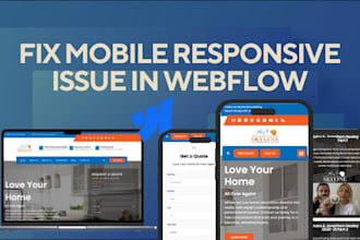 fix mobile responsiveness issue in webflow website, design issues in webflow