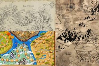 draw cartography fantasy world, city, and dnd campaign maps for books and games