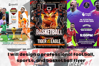 design a  football flyer sports event poster basketball flyer