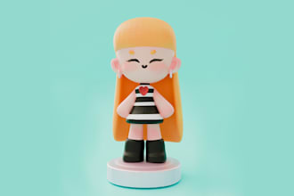 create a cute 3d model for you in blender