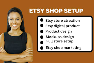 design etsy digital products, full etsy shop setup, etsy seo with etsy listing