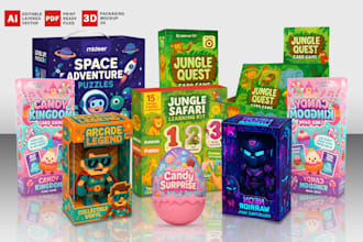 design custom toys packaging and game for kids baby childrens