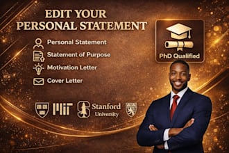 edit personal statement, statement of purpose, or college application essay