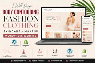 design high converting body contouring fashion clothing skincare makeup website