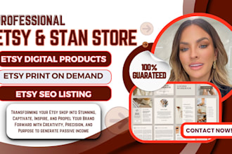 design etsy digital products, etsy ebook, etsy pod with etsy seo for etsy shop