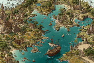 make fantasy map illustration for dnd, novels